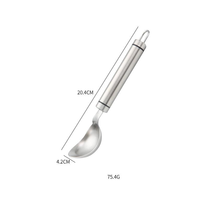 Stainless Steel Spoon, Wooden Handle, Ice Cream Spoon, Ice Cream Scoop, Ball Scoop, Fruit Spoon, Ice Cream Spoon, Dessert Spoon