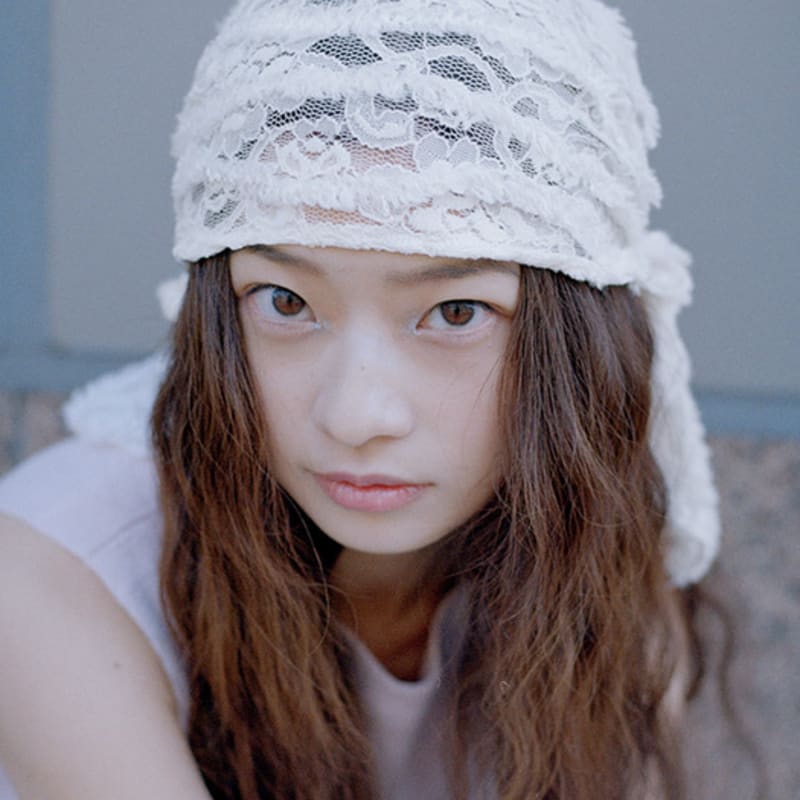 poesiedame ROSY LACE BANDANA IN CREAM single type