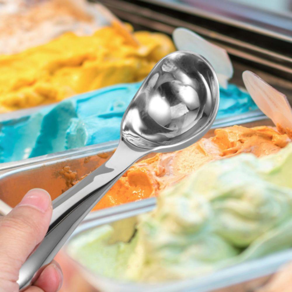 Self-melting Design Ice Cream Scoop Round Head Watermelon Spoon Ice Cream Digger Fruit серебряный