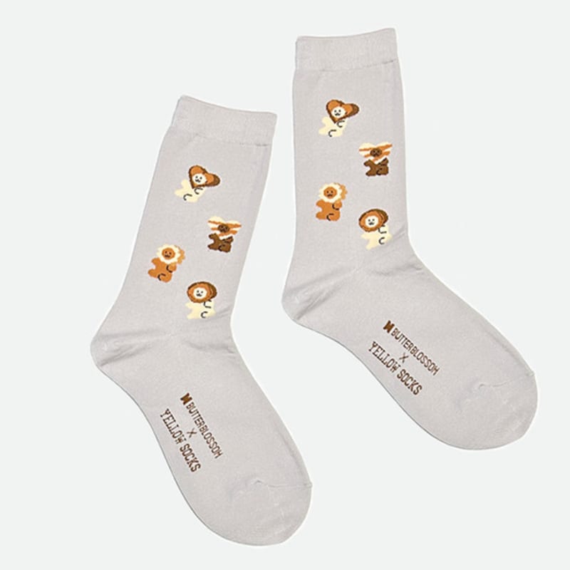 YELLOWSOCKS [YELLOWSOCKS] ШОКОЛАДНЫЙ МИШКА СЕРЫЙ gray