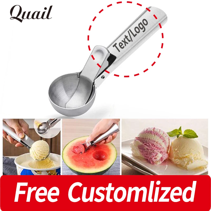 Free custom Ice Cream Spoon,Personalized customization Ice Cream Digger, Fruit Spoon Tool
